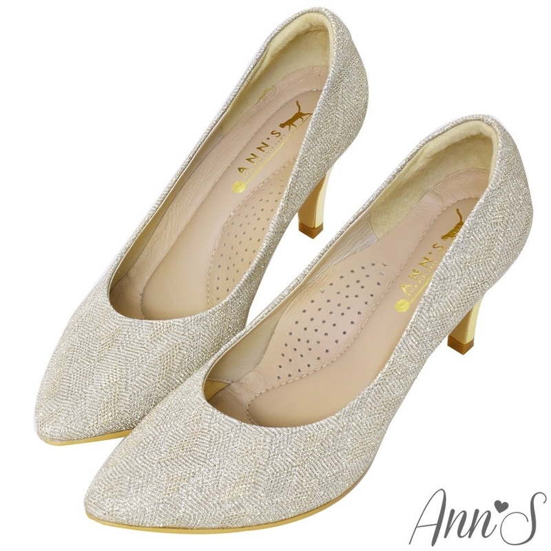 出售二手Ann'S-MIT質感電鍍鞋跟氣墊尖頭跟鞋(金色)-新娘二手轉讓