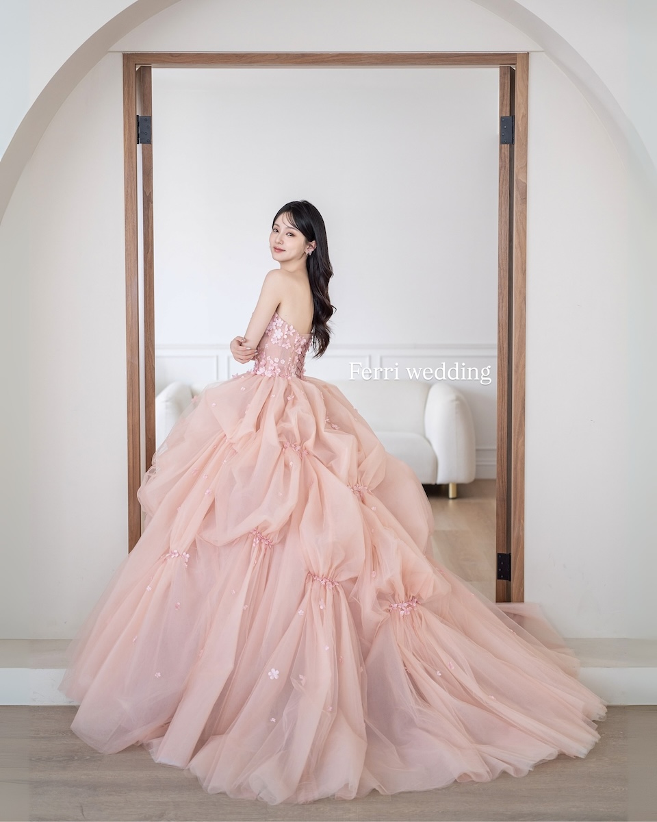 公主風婚紗花朵紗裙