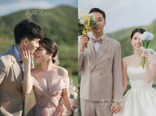 晚禮服與白紗婚紗照